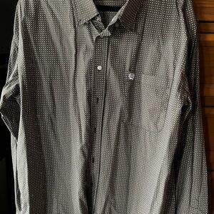 Cinch Men's Black and White Dot Shirt